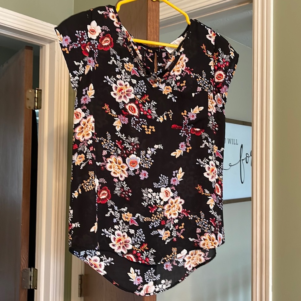 Pink Rose sheer black top